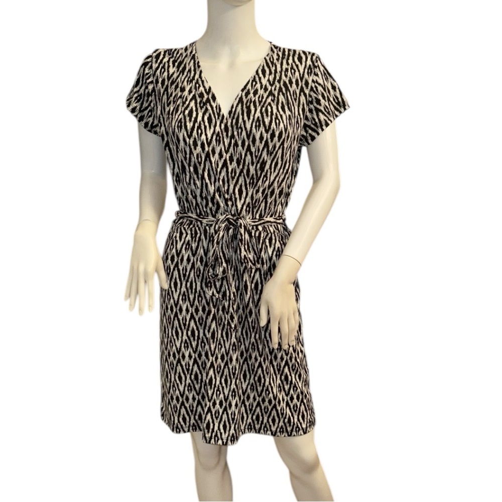 Banana Republic Black and White Ikat Dress Small